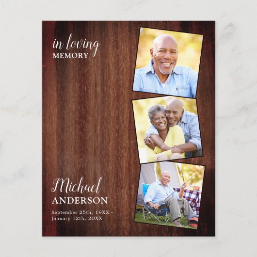 予算素朴葬儀3写真悔やみや弔慰ありがとう (正面)