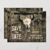 予算素朴西部の牛のスカル日付を保存 (正面/裏面)