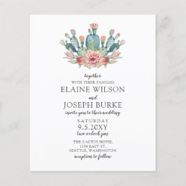 予算素朴赤面結婚式招待状