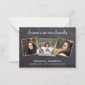 予算素朴3写真悔やみや弔慰葬儀 ノートカード (正面)