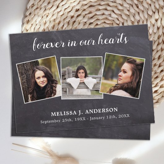 予算素朴3写真悔やみや弔慰葬儀 ノートカード