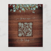 予算素朴QRコードユーカリ結婚式の招待 (裏面)
