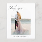 予算結婚のアーチありがとう写真カード (正面)