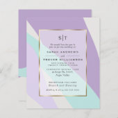 予算結婚のティール(緑がかった色)薄紫アメジスト抽象芸術 (正面/裏面)