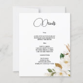 予算結婚のメニュー (裏面)