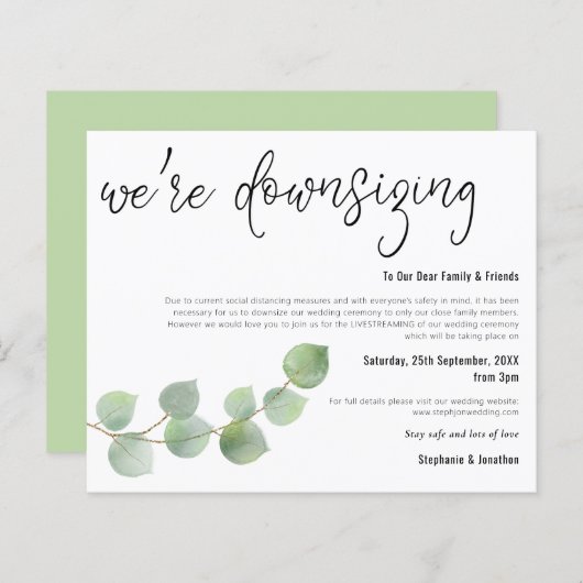 予算結婚のユーカリ削減発表 (正面/裏面)