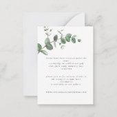 予算結婚のユーカリ緑詳細 ノートカード (裏面)