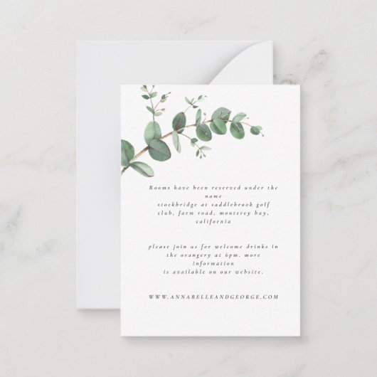 予算結婚のユーカリ緑詳細 ノートカード (裏面)