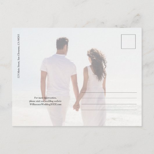 予算結婚の写真の保存日付 ポストカード (裏面)