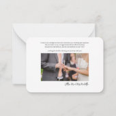 予算結婚の写真の手書きサンキューカード ノートカード (裏面)