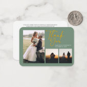 予算結婚の写真の手書きサンキューカード ノートカード (正面/裏面インサイチュ)