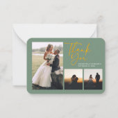 予算結婚の写真の手書きサンキューカード ノートカード (正面)