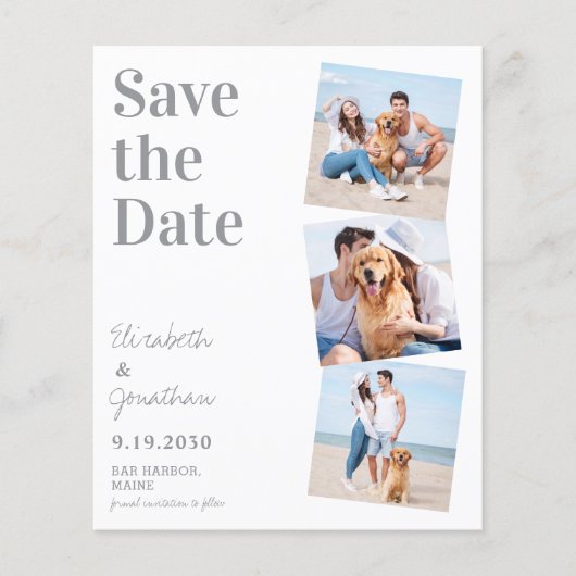 予算結婚の写真コラージュ日付の保存 (正面)