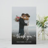 予算結婚の写真手書きサンキューカード (スタンド正面)