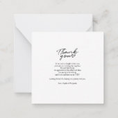 予算結婚の写真手書き感謝 ノートカード (裏面)