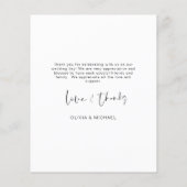 予算結婚の愛と感謝していサンキューカード (裏面)