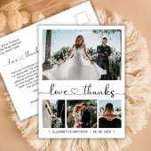 予算結婚の感謝4枚のコラージュ葉書 ポストカード