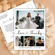 予算結婚の感謝4枚のコラージュ葉書