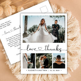 予算結婚の感謝4枚のコラージュ葉書 ポストカード