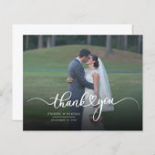 予算結婚の手書き写真サンキューカード (正面/裏面)