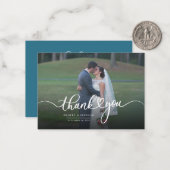 予算結婚の手書き写真サンキューカード ノートカード (正面/裏面インサイチュ)