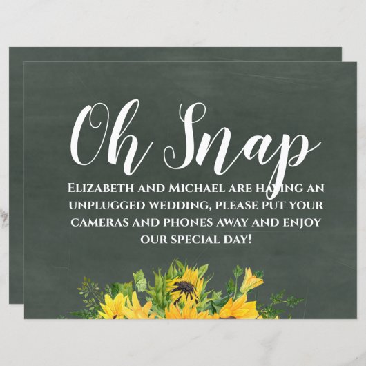 予算結婚の非詰めOhスナップチョークサンフラワー (正面/裏面)