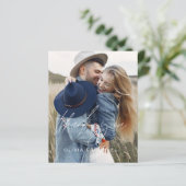 予算結婚の2枚の写真サンキューカード (スタンド正面)