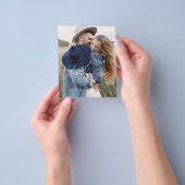 予算結婚の2枚の写真サンキューカード チラシ (手)