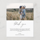 予算結婚の2枚の写真サンキューカード チラシ (裏面)