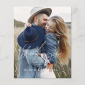 予算結婚の2枚の写真サンキューカード チラシ (正面)