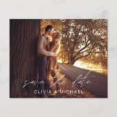 予算結婚式の日付を保存する手書きフォトフライ チラシ (正面)