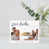 予算結婚式の日付を保存空白のする インビテーションポストカード (スタンド正面)