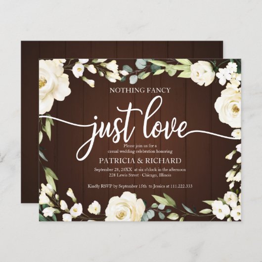 予算結婚式招待状なしファンシーフローラ (正面/裏面)