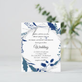 予算結婚式招待状ウィンターブルーホワイト (スタンド正面)