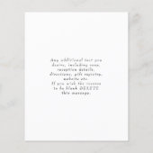 予算結婚式招待状エレガント白黒 チラシ (裏面)