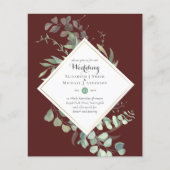 予算結婚式招待状グリーナリーユーカリ (正面)
