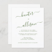 予算結婚式招待状チラシ (正面/裏面)