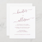 予算結婚式招待状チラシ (正面/裏面)