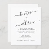 予算結婚式招待状チラシ (正面/裏面)