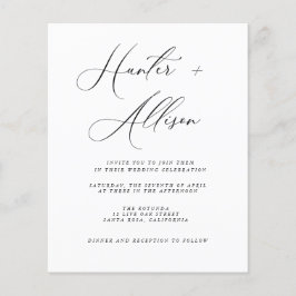 予算結婚式招待状チラシ チラシ