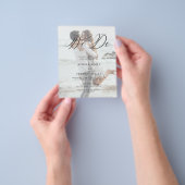 予算結婚式招待状チラシ チラシ (手)