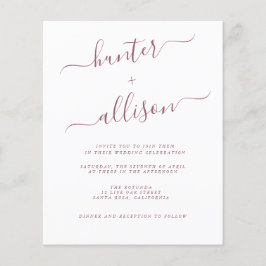 予算結婚式招待状チラシ チラシ