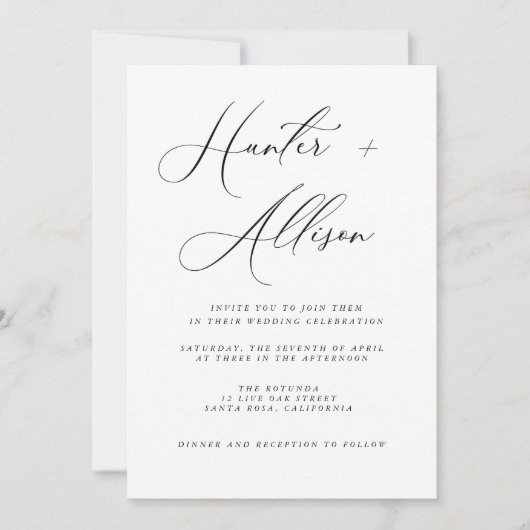 予算結婚式招待状チラシ 招待状 (正面)