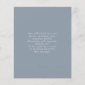 予算結婚式招待状モダンダスティブルー写真 チラシ (裏面)