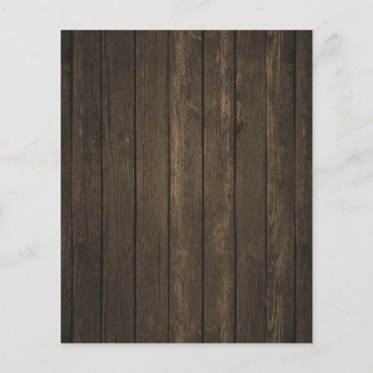 予算結婚式招待状素朴 – 木材&ライト チラシ (裏面)