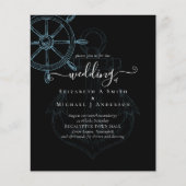 予算結婚式招待状航海の船舶用車輪 チラシ (正面)