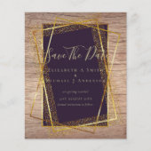 予算結婚式招待状金ゴールドグリッターフォイルルック (正面)