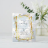 予算結婚式招待状金ゴールドグリッター幾何学的 (スタンド正面)