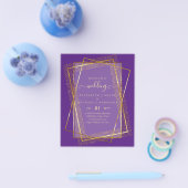 予算結婚式招待状金ゴールドグリッター幾何学的 チラシ (シングル)