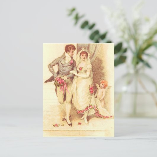 予算結婚式招待状 インビテーションポストカード (スタンド正面)